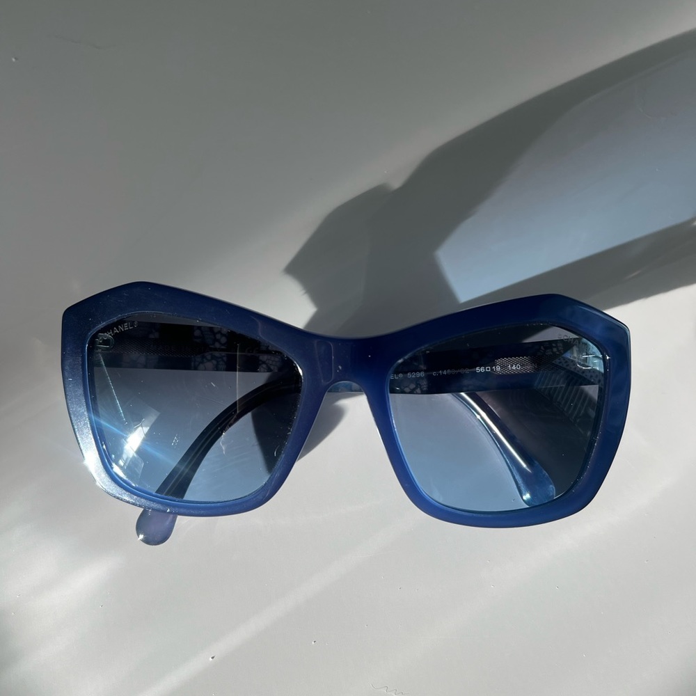 Blue Chanel Sunglasses AUTHENTIC - Picture 2 of 12